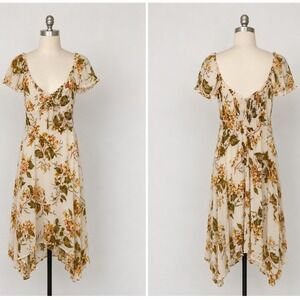 Reformation Maebry Midi Dress Bella Floral Sz 4 Sweetheart Cottagecore Coquette